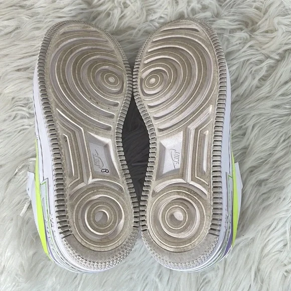 NIKE Air Force 1 Low Shadow White Electric Green Size 10 - Picture 12 of 15